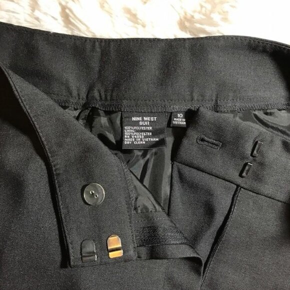 NWOT Nine West Charcoal Gray Premium Flat Front Full Straight Leg Pant - Picture 7 of 9